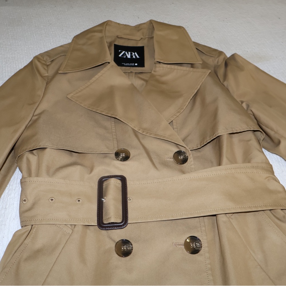 Zara Beige Classic Trench Coat - Picture 4 of 6
